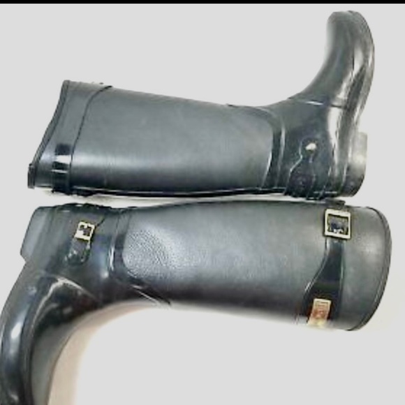 Hunter Leather Limited Clarence Regent Rainboot Boots Black 8 - Picture 7 of 9